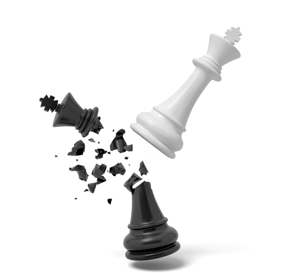 Strategic chess piece illustration